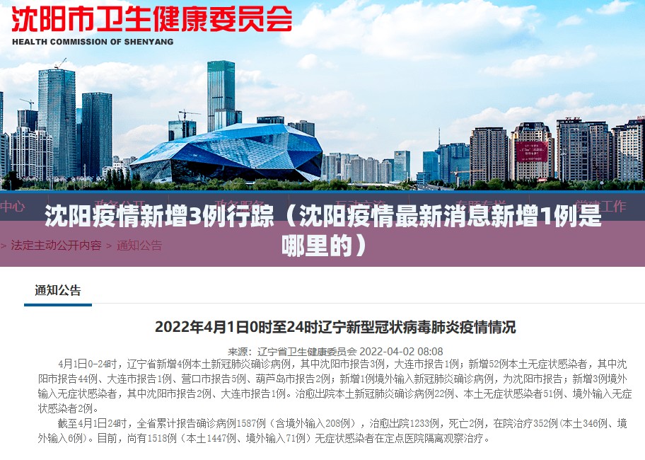 沈阳疫情新增3例行踪（沈阳疫情最新消息新增1例是哪里的）