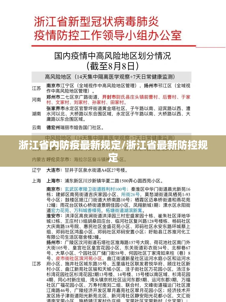 浙江省内防疫最新规定/浙江省最新防控规定