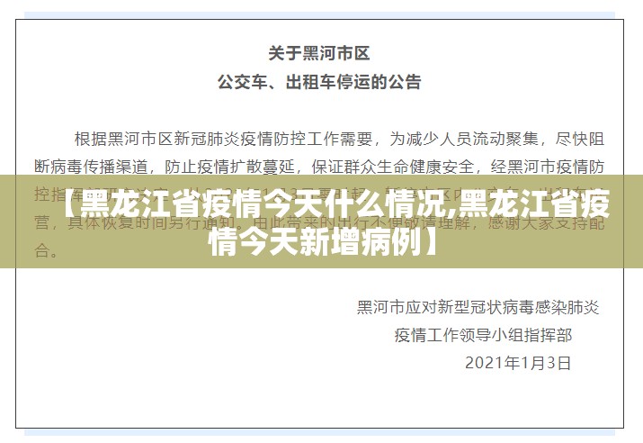 【黑龙江省疫情今天什么情况,黑龙江省疫情今天新增病例】