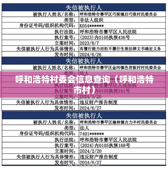 呼和浩特村委会信息查询（呼和浩特市村）